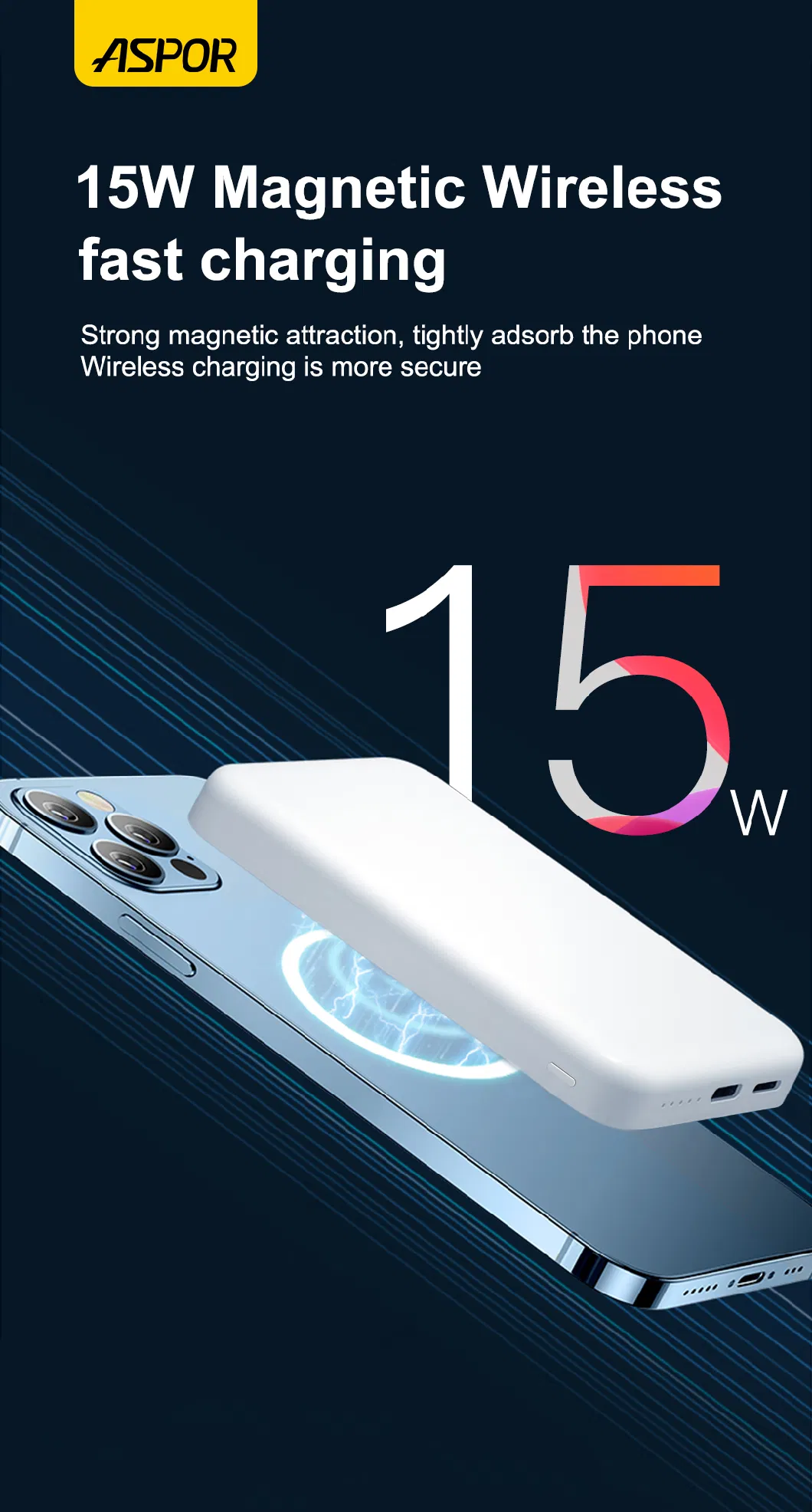 15W Magnetic Wireless Charging Power Bank Baby Small Size Power Bank