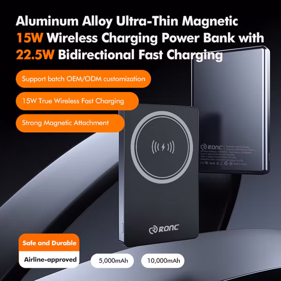 Power Bank magnetico con caricabatterie wireless Pd QC